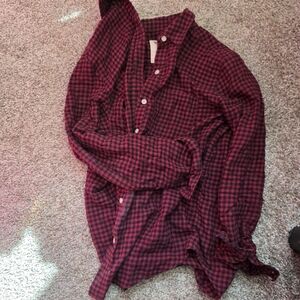 Women's Red Checkered Flannel
